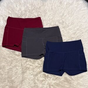 Women's Athletic Shorts - Red, Gray, and Blue